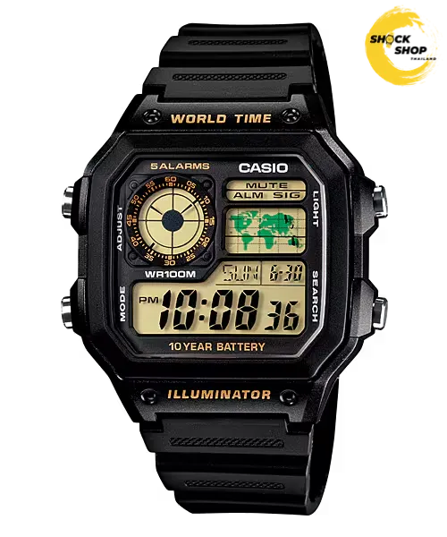 CASIO นาฬิกาข้อมือ รุ่น AE-1200WH-1B วัสดุเรซิ่น คาสิโอ