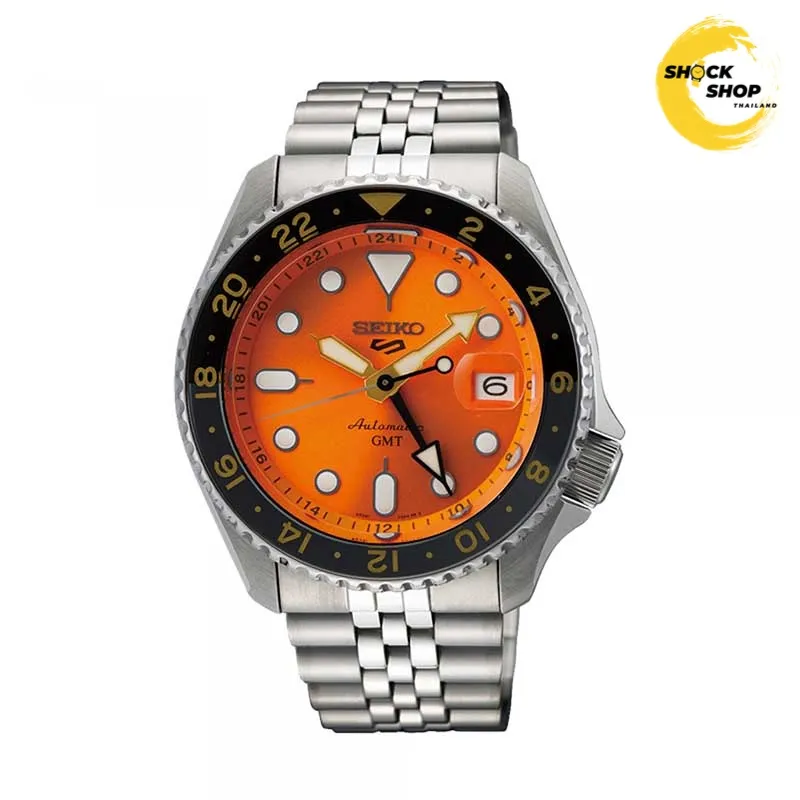 SEIKO 5 SPORTS AUTOMATIC G.M.T นาฬิกาข้อมือผู้ชาย (ไซโก) รุ่น SSK005K ขนาด 42.5 มม. สีส้ม