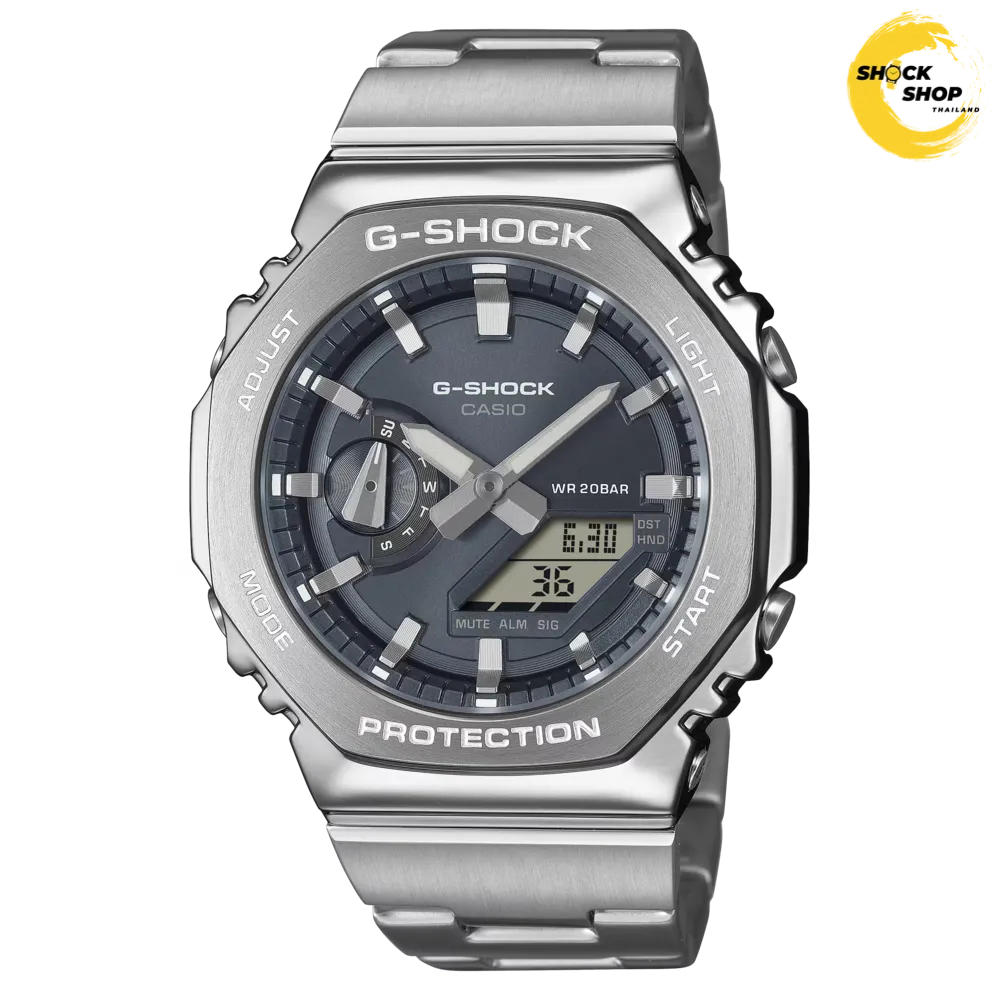 CASIO G-SHOCK นาฬิกาผู้ชาย รุ่น GM-2110D-8A ซีรีส์ 2100 G-STEEL จีช็อค