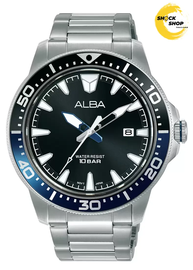 ALBA นาฬิกาข้อมือ ผู้ชาย รุ่น AS9U01X Black dial