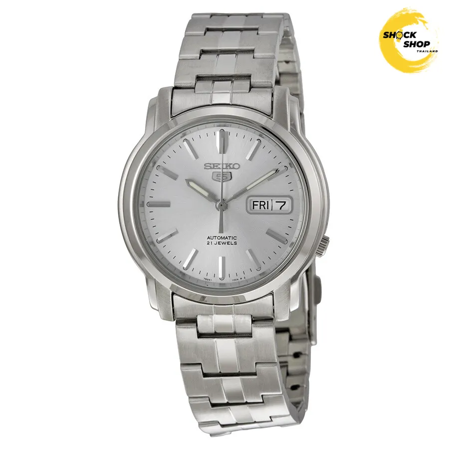 SEIKO 5 Automatic Silver Dial นาฬิกาข้อมือผู้ชาย (ไซโก) รุ่น SNKK65 ขนาด 38 mm