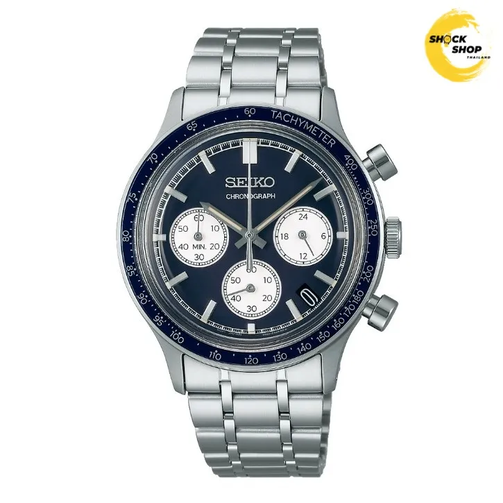 SEIKO Quartz Chronograph นาฬิกาข้อมือผู้ชาย (ไซโก) รุ่น SSB477P ขนาด 38.7 mm สีน้ำเงิน