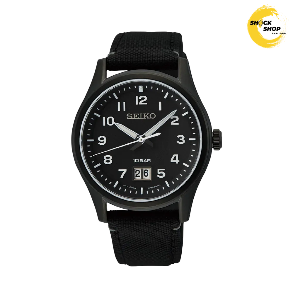 SEIKO QUARTZ SAPPHIRE นาฬิกาข้อมือผู้ชาย (ไซโก) รุ่น SUR571P ขนาด 39.5 mm สีดำ