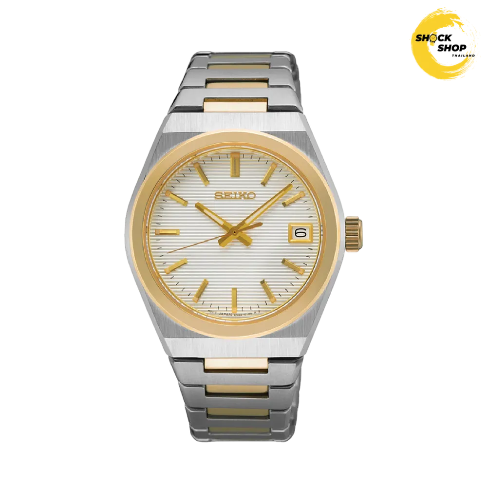 SEIKO QUARTZ SAPPHIRE นาฬิกาข้อมือ (ไซโก) รุ่น SUR578P ขนาด 34 mm สีขาว