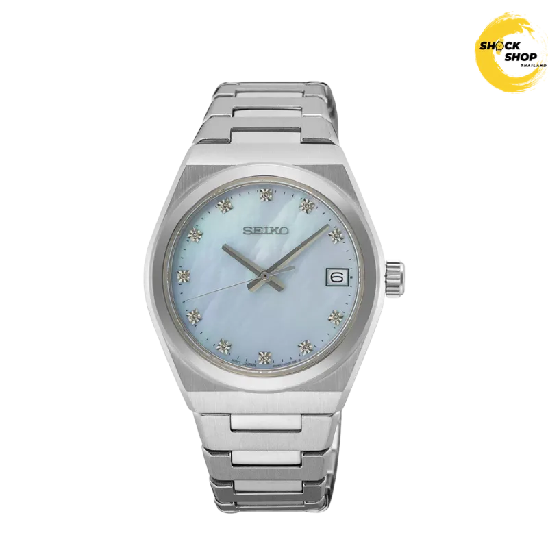 SEIKO QUARTZ SAPPHIRE นาฬิกาข้อมือผู้หญิง (ไซโก) รุ่น SUR603P ขนาด 34 mm สีฟ้า