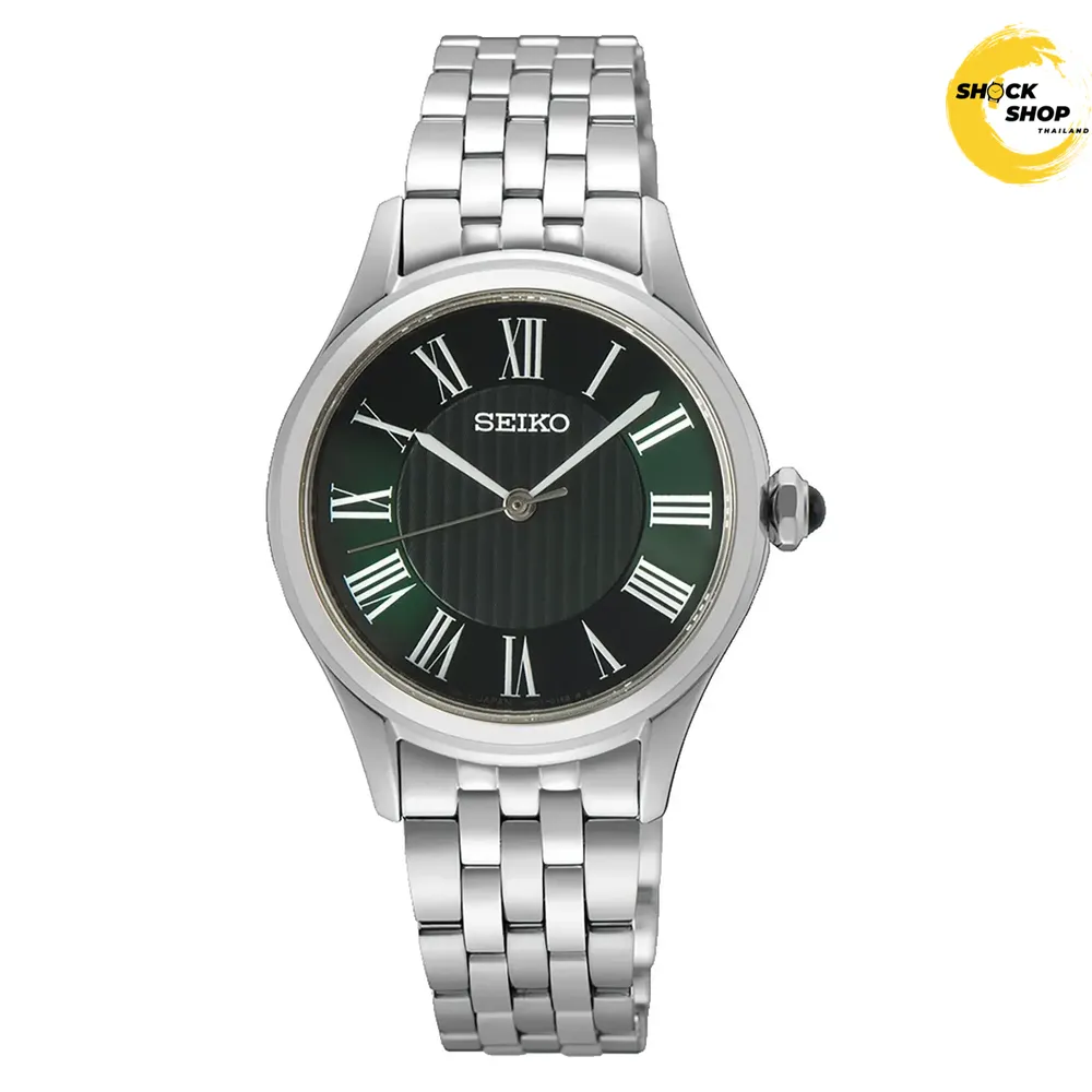 SEIKO QUARTZ SAPPHIRE นาฬิกาข้อมือผู้หญิง (ไซโก) รุ่น SUR611P ขนาด 29.6 mm สีเขียว