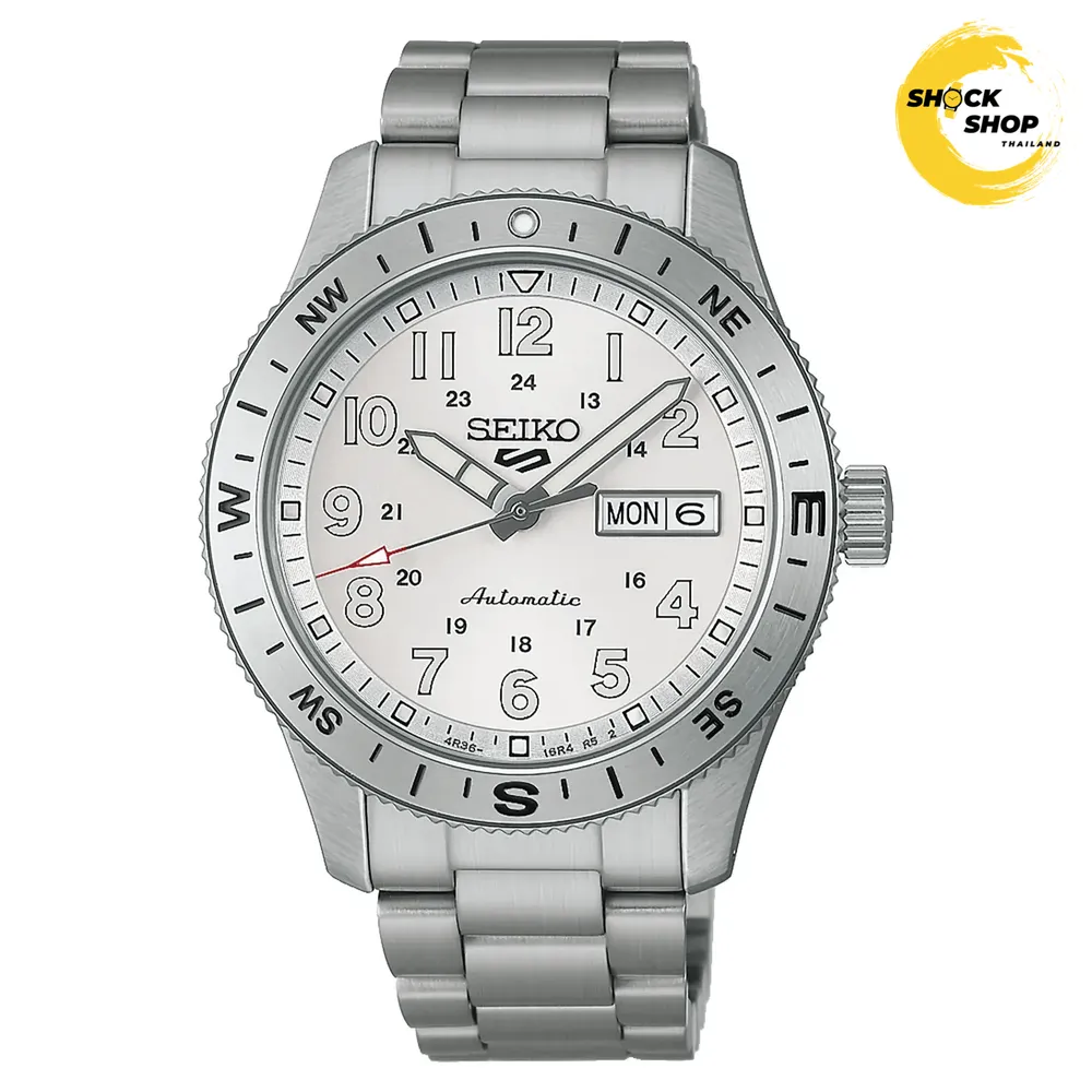 SEIKO นาฬิกาข้อมือผู้ชาย (ไซโก) 5 Sports Field with Compass bezel รุ่น HDB007K ขนาดตัวเรือน 41 mm สีขาว