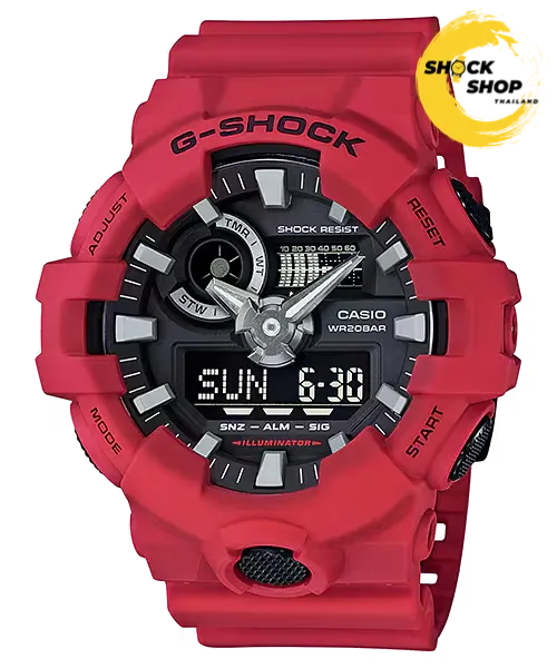 CASIO G-SHOCK นาฬิกาข้อมือผู้ชาย รุ่น GA-700-4A ซีรีส์ GA-700 จีช็อค