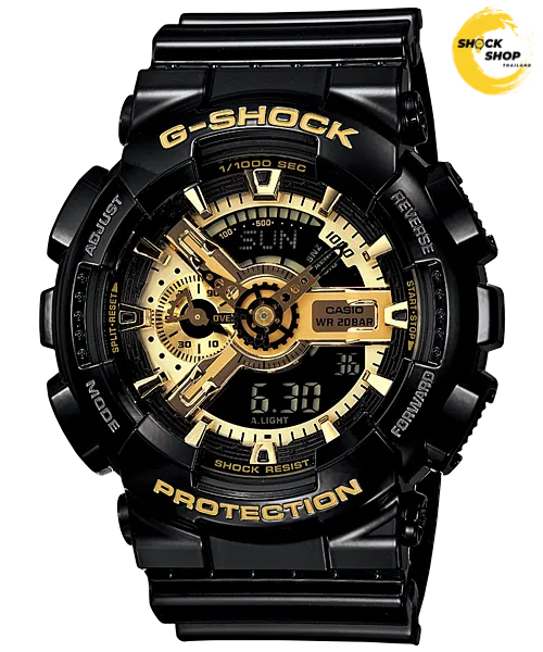 CASIO G-SHOCK นาฬิกาผู้ชาย ดำทอง รุ่นยอดฮิต GA-110GB-1A จีช็อค