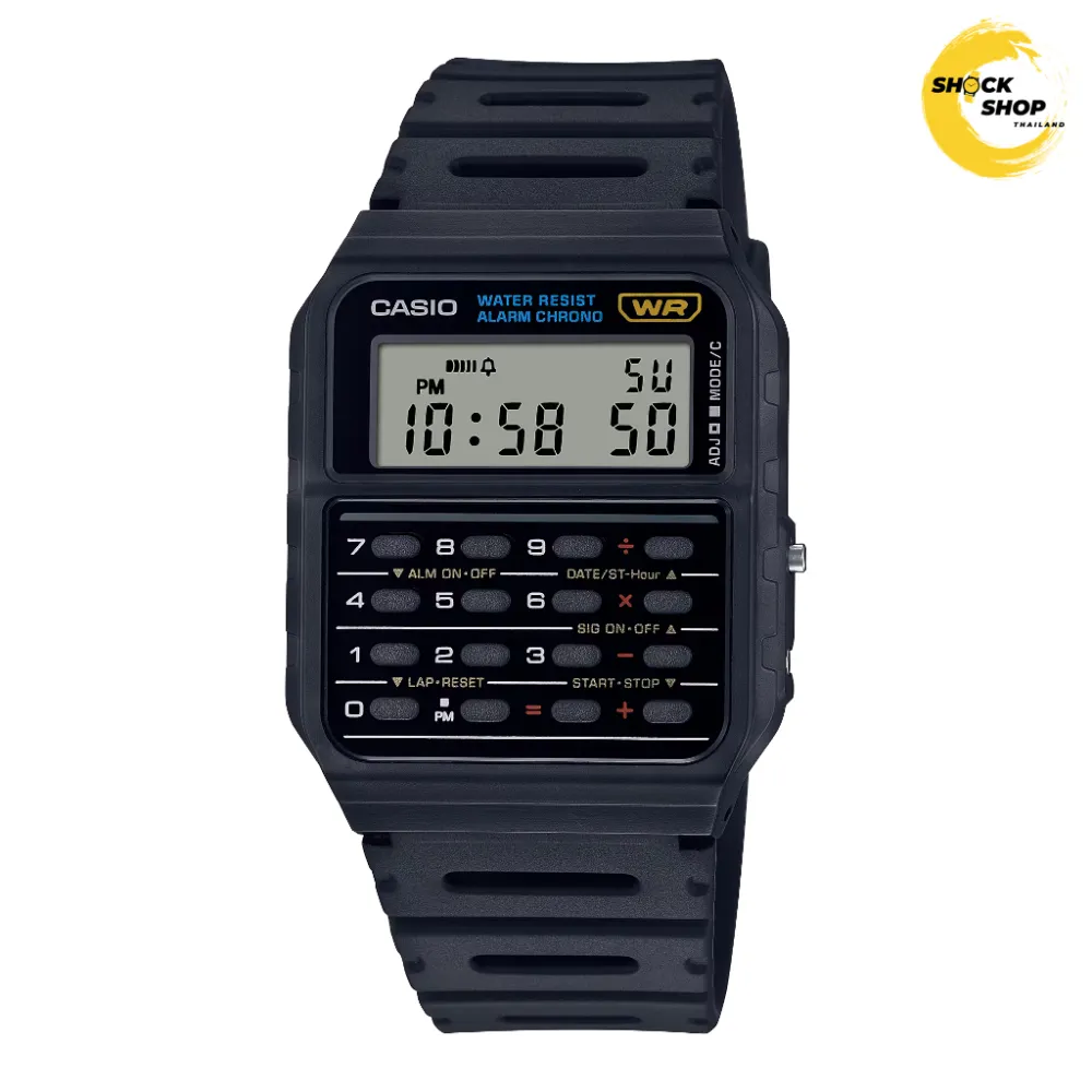 CASIO นาฬิกาข้อมือ รุ่น CA-53W-1 วัสดุเรซิ่น สีดำ คาสิโอ